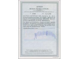 "MAHENGE 25.9.17" in blau, sauber abgeschlagen auf 25 Pfg. auf Briefstück. Einwandfrei. Auf Marken selten. Signiert Grobe und