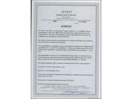 1864/67, 1 Schilling braun, diagonal halbiert, linke obere Hälfte, farbfrisch und normal gezähnt, zwei winzige Alterspünktche