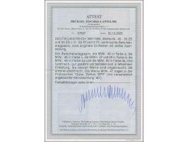 1889/1900, Krone/Adler, 3 - 50 Pfg. und 2 Pfg., je im Viererblock mit zwei senkrechten Zwischenstegpaaren, farbfrisch und gut