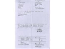 1919 December, 1 rubel imperforated, two vertical pairs, tied by post - Imperial but cyrillic cds. "KORSOVKA LATVIA " a " 11 