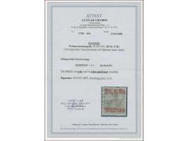 1920, Spitzen nach oben: 1¼ Mark auf 3 Pfennig, sauber, zeitgerecht gestempelt, tadellos, u.a. sign. Stoye BPP sowie Fotoatte