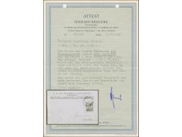 1941, König Peter II. 1 Dinar dunkelsmaragdgrün, ohne Aufdruck “SERBIEN”, sauber mit Stempel “BEOGRAD 16.VIII.41” auf Postkar