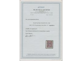 1920, Ziffern ohne Ablösungsziffer 15 Pfg. dunkelkarminbraun, farbfrisch, ungezähnt, sauber ungebraucht, eine erstaunlich sel