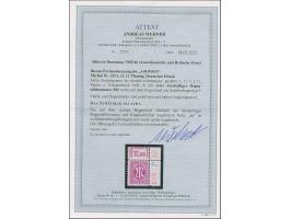 1945, Deutscher Druck, 12 Pfg., gez. 11½:11, rechte obere Bogenecke mit roter, dreistelliger Bogenzählnummer “582”, postfrisc