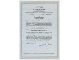 1945, Wappen 15 Pfg. mit Wasserzeichen 1 X im waagerechten Paar, mit Zufrankatur Wappen 24 Pfg., auf portogerechtem R-Fernbri