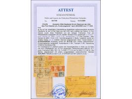 1919, Farmer and Grain store and sheaves 1m. single, 2m. irregular block of 5 and two singles and 2,5m. strip of three and si