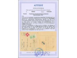 1918, 45h. on 80h. blue-slate, vertically bisected in such a way that only the old value “80” is visible, tied, as delivery f