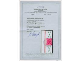 Posthorn X+20+X vom linken Bogenrand, sauber gestempelt "STUTTGART 28.2.52", einwandfrei, Fotoattest A.Schlegel BPP (2024)&nb