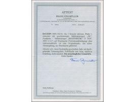 1849, 1 Kr. schwarz, Platte 1, farbfrisch und allseits voll- meist breitrandig geschnitten, links mit durchgehender Trennungs