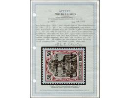 1920, Germania 50 Pfg. auf orangeweißem Papier, Aufdruckplatte VII, Feld 22, sauber ungebraucht, tadellos, eine seltene Marke