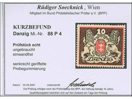 1918, Germania 10 Pfg. dunkerot (dunkelzinnoberrot quarzend), Plattendruck-Oberrandstück, postfrisch, tadellos, unsigniert, s