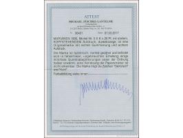 1900, 25 Pfg. dunkelorange mit kopfstehendem Aufdruck, farbfrisch und normal geähnt, ungebraucht, einige minimale Gummiabspli