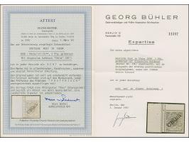 1898, Diagonaler Aufdruck: 3 Pfg. hellockerbraun, linkes Seitenrandstück mit Zwischenstegansatz oben, farbfrisch und gut gezä