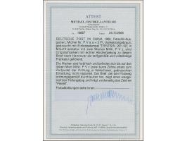 PETSCHILI: Germania 3 Pfg. dunkelorangebraun, zwei Einzelwerte zusammen mit Germania 2 Pfg. grau, farbfrisch und bis auf den 