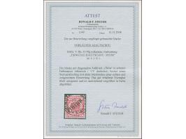 1898/1901, China Diagonaler Aufdruck 10 Pfg. rotkarmin, farbfrisch und gut gezähnt, sauber mit Stempel “TSINGTAU KAIUTSCHOU 3