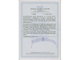 1900, 2. Tsingtau-Ausgabe 5 Pf. auf 10 Pfg. lebhaftlilarot, Aufdrucktype 2, farbfrisch und gut gezähnt, sauber mit klarem EKr