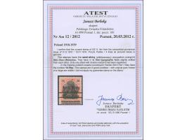 1918, Germania 30 Pfg., “Gen.-Gouv. Warschau” with variety semi-glossy double overprint, unused, very fine. A very scarce sta