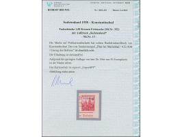 1938, Neusohl 1,50 Kc., farbfrisch und gut gezähnt, sauber mit rotem Befreiungsstempel auf Briefstück, tadellos, eine sehr se
