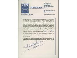 1863, letter from Buenos Aires to Boston, mailed with the branch packet “Mersey” to the “Magdalena” in Rio de Janeiro; on 11.