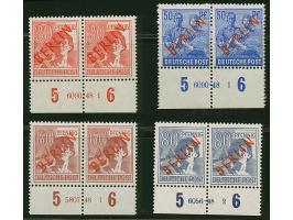 30, 50, 60 und 80 Pfg., je im Unterrand-Paar mit HAN, postfrisch

