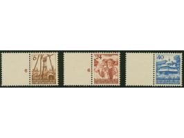 Unverausgabte 6-40 Gr., je mit Leerfeld links, postfrisch