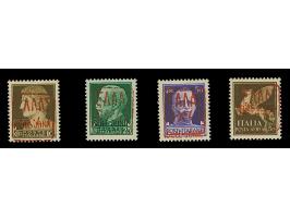 1943, 10 C.-50 C., alle 4 Werte mit rotem Aufdruck, postfrisch. Tadellos. Signiert Ludin und Drossos, &nbsp;Fotoattest Prof. 