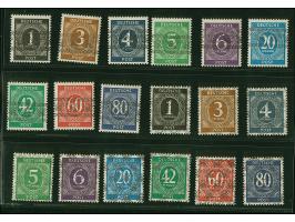 Unverausgabte Werte mit Band- und Netzaufdruck, 1-80 Pfg., postfrisch, tadellos. Signiert Schlegel BPP und Dr. Dub, 2 Fotoatt