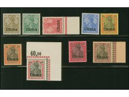 Amtlich nicht ausgegeben: 1901, Germania Reichspost 3-80 Pfg. komplett mit Aufdruck mit kommaförmigem &nbsp;i-Punkt, farbfris