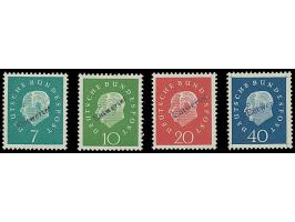 1959, Heuss III 7-40 Pfg. auf gelb fluoreszierendem Papier und Handstempel “Entwertet”, postfrisch und in einwandfreier Erhal