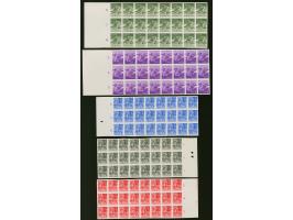 1949, Temples 15 s. - 25 r. as imperforated ungummed proofs, each in block of 24, few with small stains &nbsp;