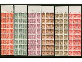 1949, Temples 15 s. - 25 r. as imperforated ungummed proofs, each in block of 24, few with small stains &nbsp;