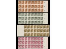 1949, Temples 15 s. - 25 r. as imperforated ungummed proofs, each in block of 24, few with small stains &nbsp;