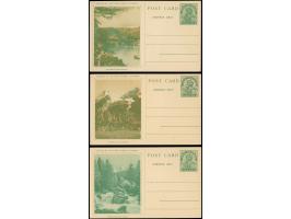 1937, picture postcard 9 a. with scenes of Kashmir, 3 different, unused, vf (H&amp;G 42)