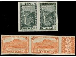 1933/38, Landscapes 15 c. and 55 c., each in imperforated horizontal pair, &nbsp;mint never hinged, vf (Yvert 130a,136Aa; 890