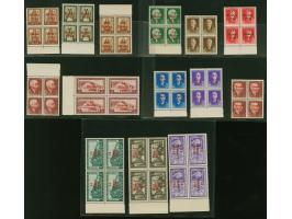 1943, Freimarken 1-25Q. einheitlich in Viererblocks, teils mit Seitenrand, postfrisch, 1Q. ein Wert winziger Stockfleck, sons