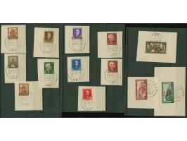 1943, Freimarken 1Q- 3Fr., je sauber und einheitlich mit Stempel “TIRANA * B * 23.10.43.-10” auf Briefstück, teils winzig fle