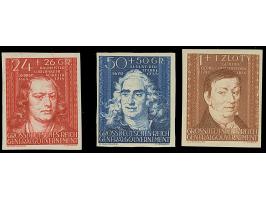 1944, Kulturträger 24-50 Gr. sowie 1 Zl., je ungezähnt, postfrisch, tadellos, je Kurzbefund Pfeiffer BPP (2010)