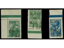 1942, Hakenkreuz 4mm: 1,50 Rbl. auf 15-30 K., je als Randstück bzw. 15K. aus der linken oberen Bogenecke, postfrisch, tadello