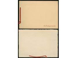 1943, Ministerbuch “Europäischer Postkongress" (210x146mm), oben links mit Hoheitszeichen-Trockensiegel, rote Kordel, insgesa