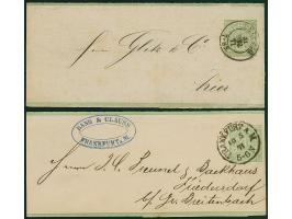 Streifbänder ⅓ Gr. grün mit Letzttagsstempel "LEIPZIG 31 DEC 71" als Ortdrucksache sowie&nbsp;1 Kr. grün von "FRANKFURT A. M.