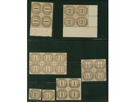 ¼ Gr. - 2 Gr.kpl., bis auf ½ Gr. alle in 4rer- bzw. die ¼ Gr. im 6er-Block, 1 Gr. mit Anlagepunkten, ungebraucht, teils postf