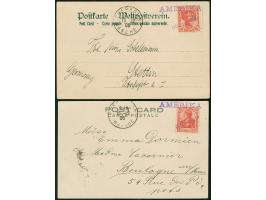 1906, “AMERIKA” violetter L1 und Datums-L1 “DEC.15.1906” jeweils klar auf zwei Marken Germania 10 Pfg. mit Wasserzeichen auf 