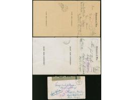 1919, drei Kriegsgefangenen-Briefe aus dem Lager Sidi Bishr mit verschiedenen Zensurstempeln bzw. einmal Zensur-Label “OPENED