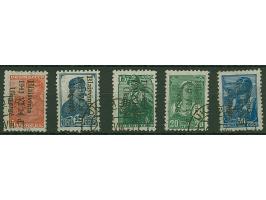 1941, 5-30 Kopeken, farbfrisch und meist gut, teils gering unregelmäßig gezähnt, sauber gestempelt, sign. Krischke BPP sowie 