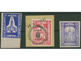 2. AUSGABE “Kirchen von Cholm”: 12 Gr. violett und 35 Gr. blau ungebraucht, sowie 30 Gr. auf Briefstück, tadellos &nbsp;(Maks