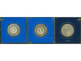 DDR: 10 Mark 1977 Otto von Guericke, 1978 Justus von Liebig, sowie 1979 Ludwig Feuerbach, je original verplombt, PP&nbsp;