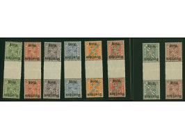 1920, 5 Pfg. - 1M. je im senkrechten Zwischenstegpaar kpl., postfrisch, wie üblich im Steg mit waagerechter Faltung, in tadel