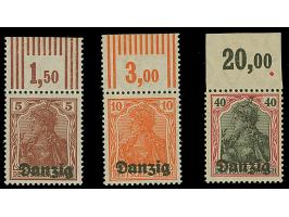 Nicht ausgegeben: Germania 5-40 Pfennig, je als Oberrandstück, postfrisch, alle im Rand mit Falzrest, tadellos, u.a. sign. Du