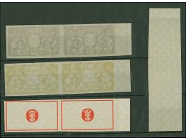 1922, Großes Staatswappen 5000 M., Phasendrucke, 4 verschiedene Phasendrucke, je im waagerechten Randpaar, dabei nur Rosetten