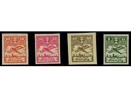 1924, Flugpost 10-40 Pfg. und 1 G. schwarz, je ungezähnt, postfrisch, tadellos, teils sign.